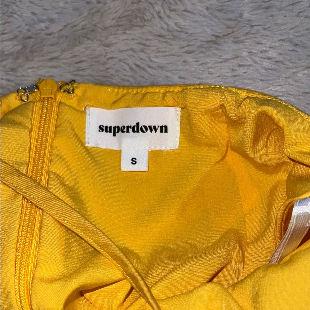 superdown Eleanor Wrap Tie Dress in Canary Yellow - Picture 4 of 8